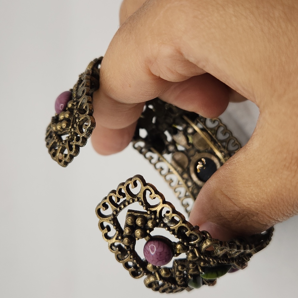 Vintage 90s Women Bohemian multi color bracelet - Picture 3 of 6